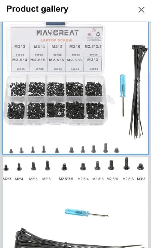 M2.5 screws kit (8 / 9.5 / 12 mm) — Батуми