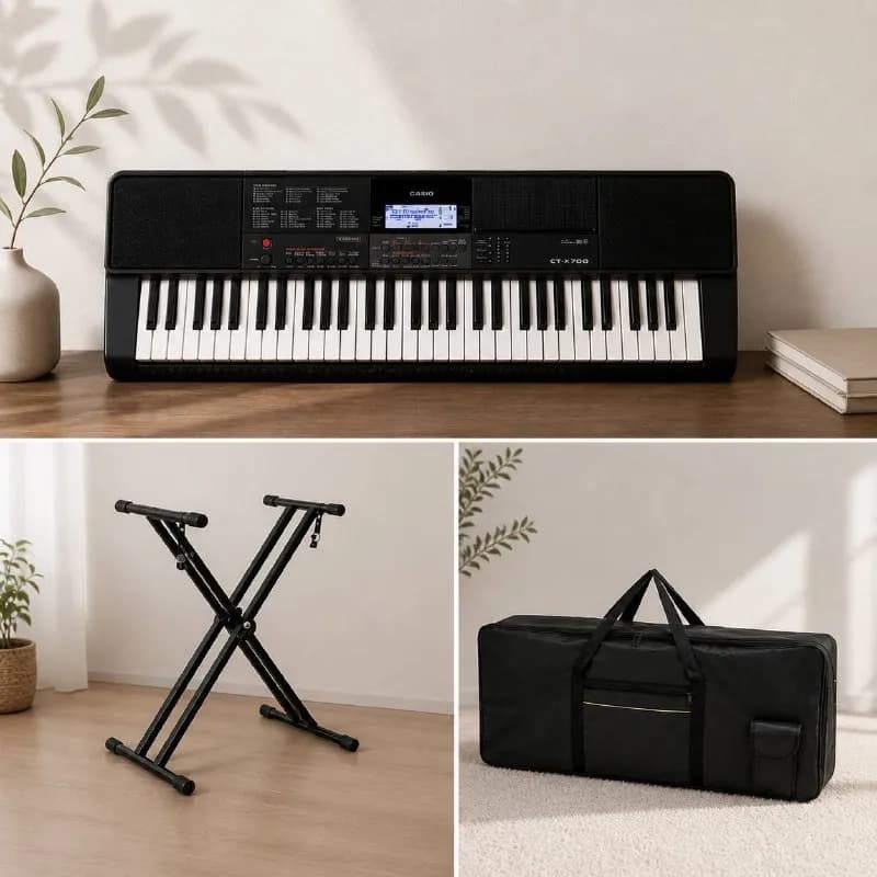 Casio CT-X700C2 с адаптером, водонепроницаемым чехлом и стойкой. В пользовании был пару месяцев, гар — Батуми — 700 ₾