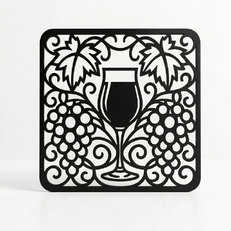 🍷 კედლის დეკორი «ღვინის ბოკალი და ყურძენი» 🍇 — Батуми