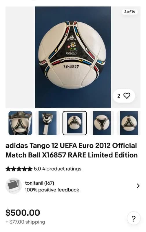 adidas Tango 12 UEFA Euro 2012 Official Match Ball X16857 RARE Limited Edition — Батуми