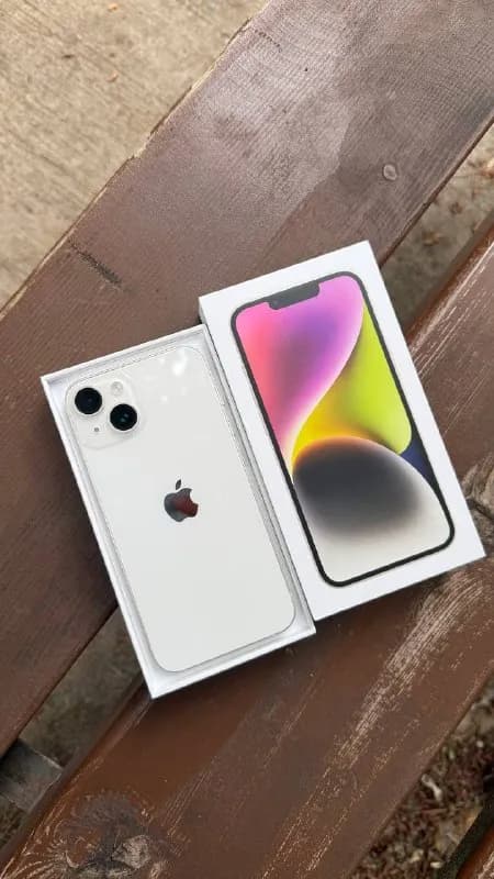 iPhone 14, Память 128gb, батарея 78%, без дефектов, в ремонте не был. Коробка, телефон, кабель, защи — Тбилиси — 900 ₾