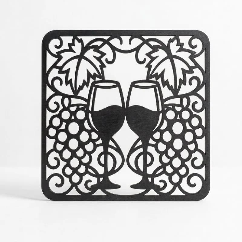 🍷 კედლის დეკორი «ორი ბოკალი და ვაზის ლერწი» 🍇 — Батуми