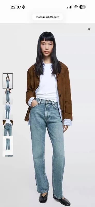 Massimo Dutti, цвет light blue, STRAIGHT-LEG HIGH-WAIST JEANS, размер 34, новые с биркой, заказывала — Батуми — 160 ₾