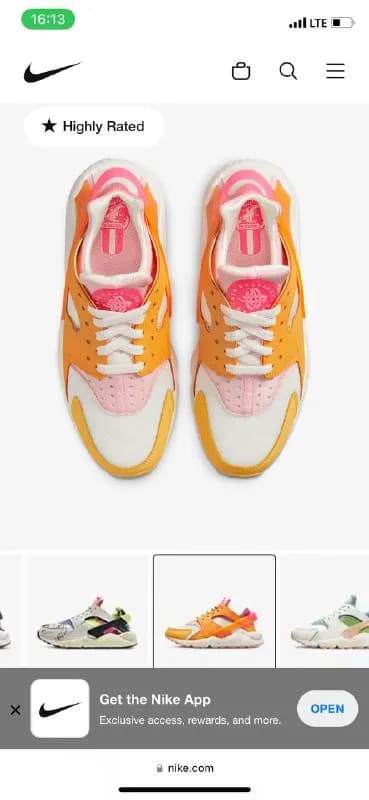 Nike из Америки. Модель: Nike Air Huarache. Не подошёл размер. Кроссовки абсолютно новые. Размер 8, — Тбилиси — 240 ₾