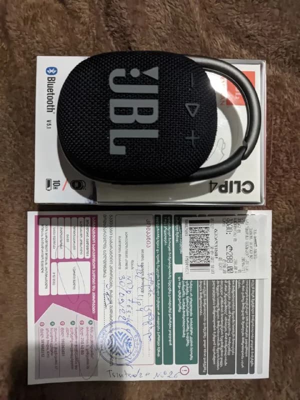 JBL Clip 4. Как новая. Куплена в Zoomer 3 недели назад. Коробка и чек. — Тбилиси — 250 ₾