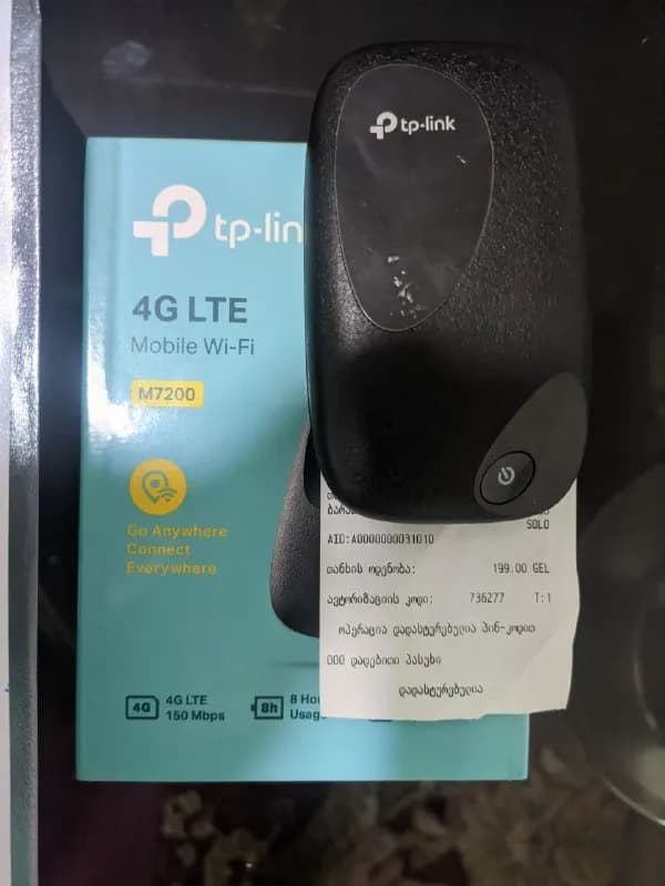 4G сим карт. Большой выдавал скорость 60мб на магти и 50мб на силкнете. Работает стабильно, можно ис — Тбилиси — 280 ₾