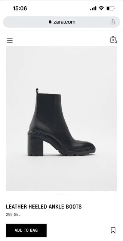 Zara, 39 размер (по факту 39-40), купила неделю назад за 299 лари, обувала 1 раз — не подошла колодк — Тбилиси — 299 ₾