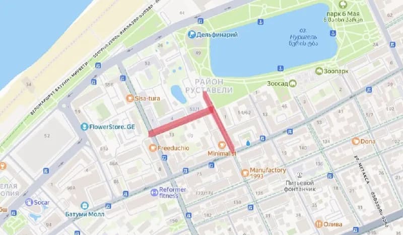 28 мая по 12 июня будет запрещено движение на участках улиц: — Батуми