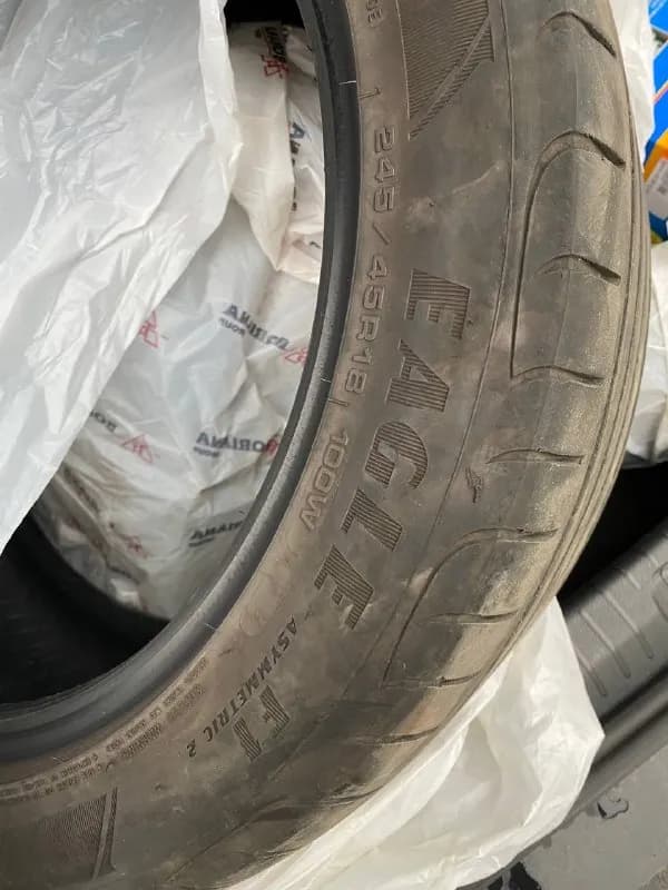 2шт шины (летняя резина), в отличном состоянии, пробег около 10к км. Goodyear Eagle F1 Asymmetric 2, — Тбилиси