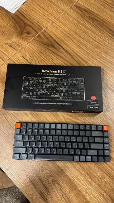 keychrone k3 v2 механическая с оптическими свичами low profile состояние новой, полный комплект — Тбилиси — 110 ₾