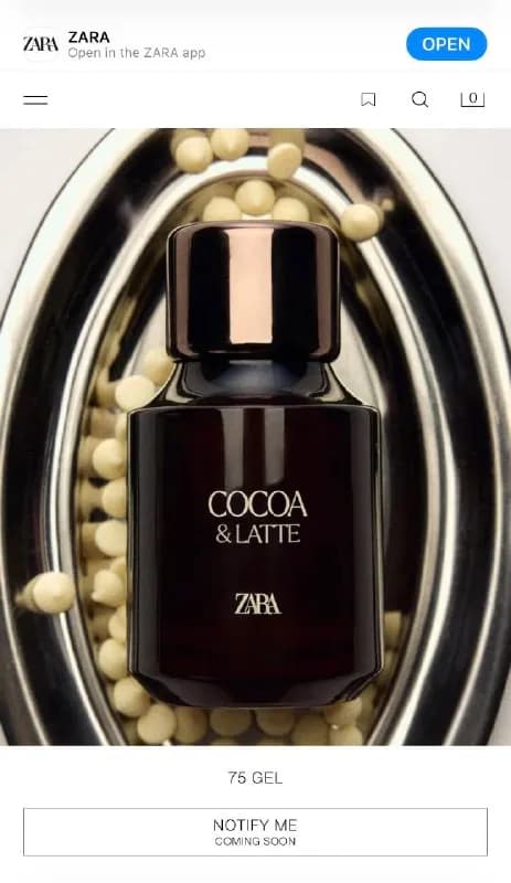 Zara Cocoa & Latte EDP / 100 ml — Тбилиси — 45 ₾