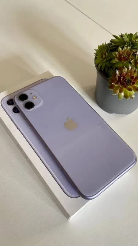 iPhone 11 128GB РСТ в идеальном состоянии и полном комплекте (коробка, провод, чехол лавандового цве — Тбилиси — 350 $