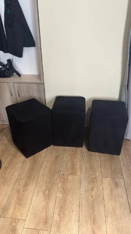 3 черных пуфика (банкетка) — Тбилиси — 20 ₾