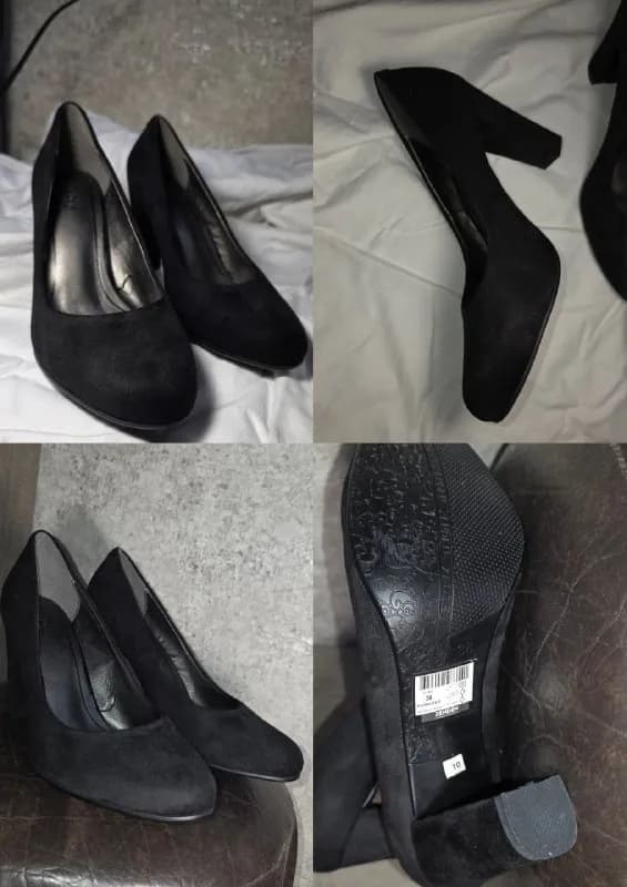 1) туфли женские 38 размер, 1 раз одевались, замшевые — Батуми — 10 ₾