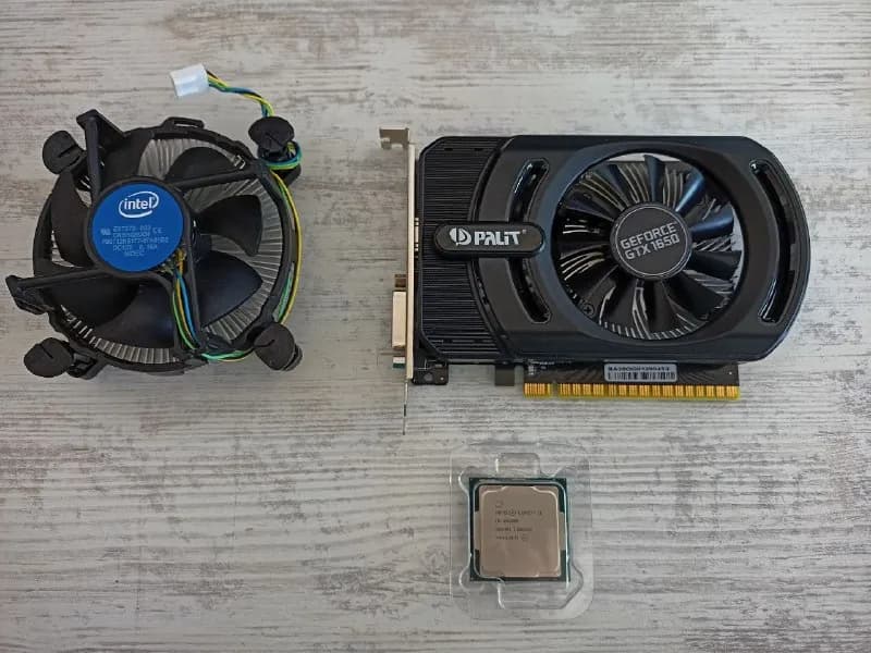 Intel Core i3-10100 °F 4/8 3,6 ГГц 6M LGA1200 — с боксовым кулером (хватает спокойно, проц не горячий) — Тбилиси — 50 ₾