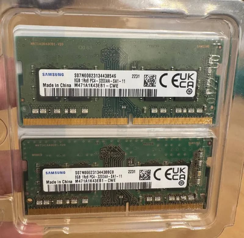 8GB DDR4 3200MHz SODIMM Samsung (2шт) (16GB всего) — Тбилиси — 200 ₾