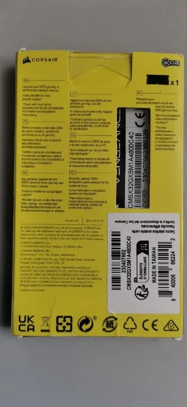 Corsair ddr5 4800mhz 32gb, sodimm 280 лари — Тбилиси — 280 ₾