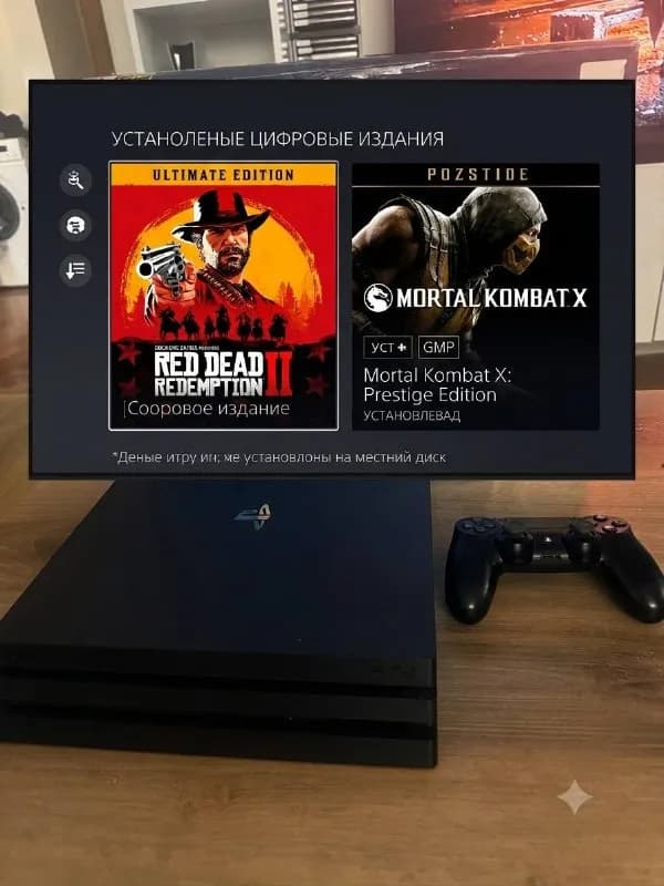 PlayStation 4 Pro 1 ТБ 4K в идеальном состоянии своей коробка полный комплект записанный Redemption — Батуми — 550 ₾