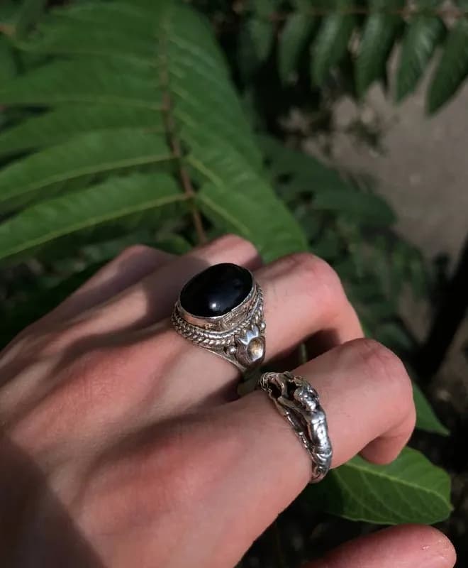 Серебряное кольцо с камнем лабрадор — Тбилиси — 70 ₾