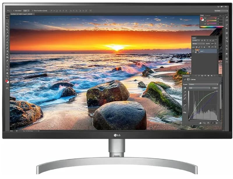 27» Монитор LG 27UL850-W, 3840×2160, 60 Гц, IPS, Ростест (EAC), черный/серебристый — Экран 3840×216 — Тбилиси — 1 250 ₾
