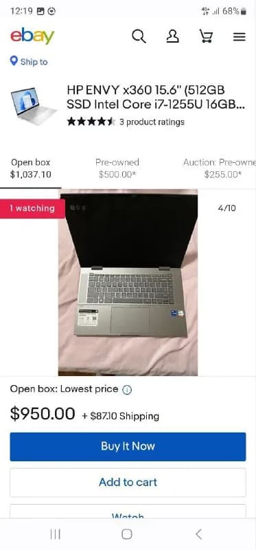 Hp Envy x360 2-in-1 15-ew0023dx на базе процессора i7 — Тбилиси — 900 $
