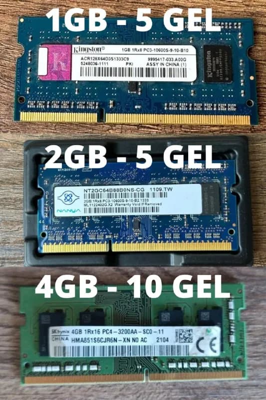 1. Оперативную память для ноутбука SO-DIMM DDR3 1GB — 5 лари. — Тбилиси — 5 ₾