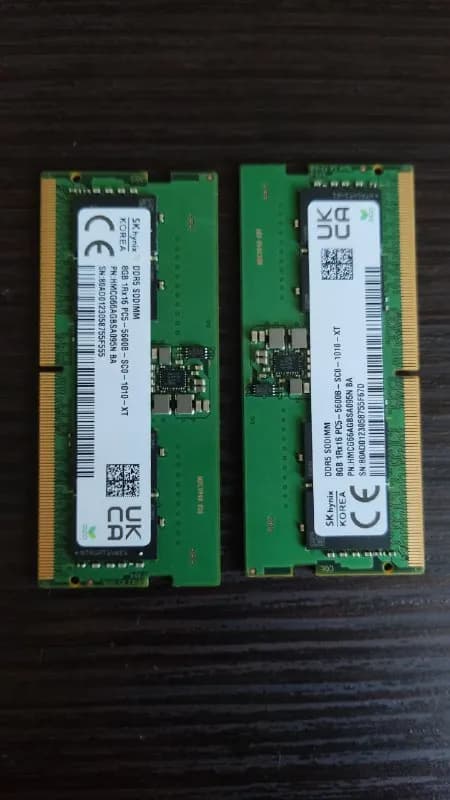 SODIMM 5600 Mhz 16 Гб. Две Оригинальные плашки из ноутбука Lenovo Legion, каждая по 8 Гб. — Тбилиси — 120 ₾