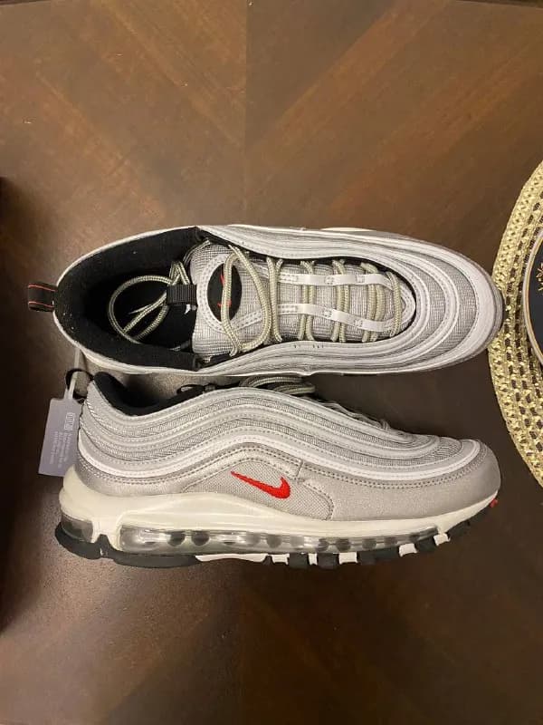 Nike Air Max 97 OG «Silver bullet». Заказывал с Farfetch, не подошел размер. Ни разу не носились. Вс — Тбилиси — 160 $