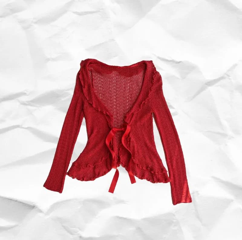 Вязаная милейшая кофточка на атласных лентах 🥀 — Тбилиси — 30 ₾