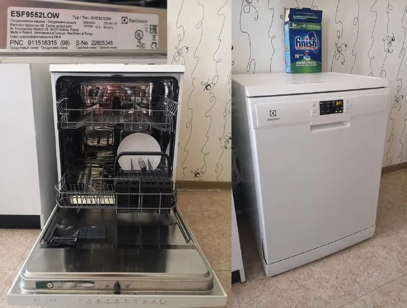 Electrolux ESF9552LOW. Очень классно все отмывает, сама открывается после завершения цикла. В подаро — Тбилиси — 800 ₾