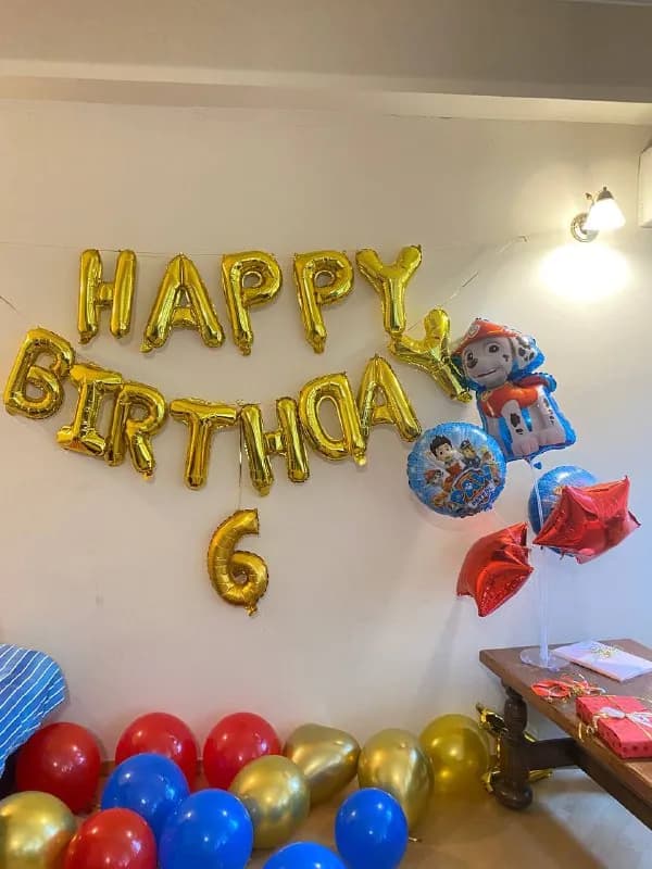 Happy birthday, цифра 6, стойка для шариков и шарики щенячий патруль. 15 лари — Тбилиси — 15 ₾
