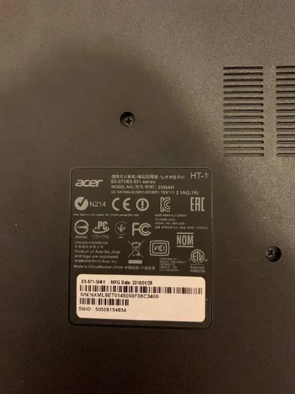 acer E5-571-34NY series — Тбилиси — 190 ₾