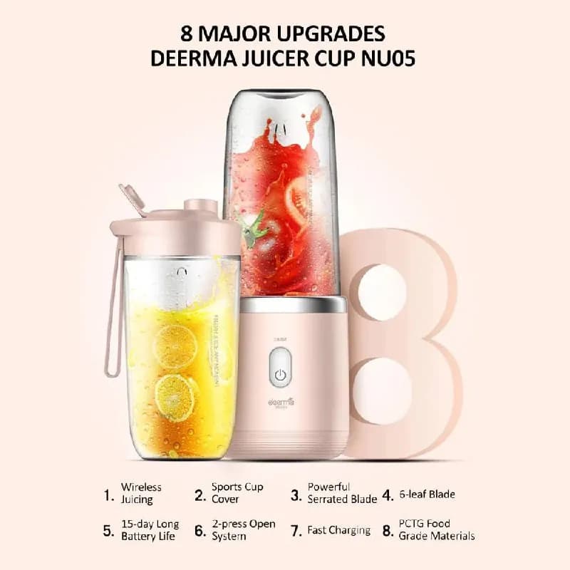 Deerma NU05 Portable Electric Juicer Blender — Pink — Тбилиси — 100 ₾