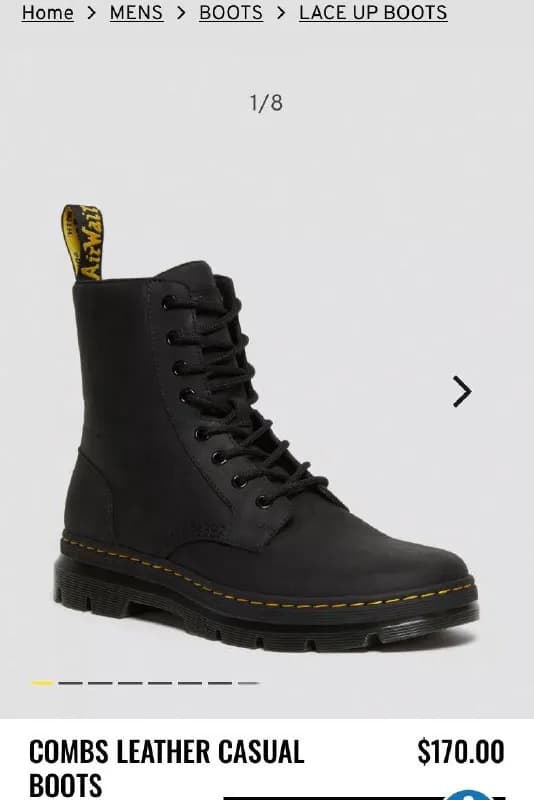 Dr.Martens Black Wyoming Combs Leather — Тбилиси — 350 ₾