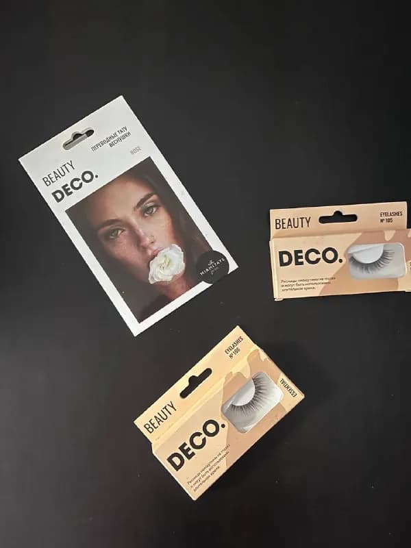 1. Накладные ресницы Deco (n.105) — 2 закрытые упаковки, каждая по 10 лари. Комплект без клея, произ — Тбилиси — 10 ₾