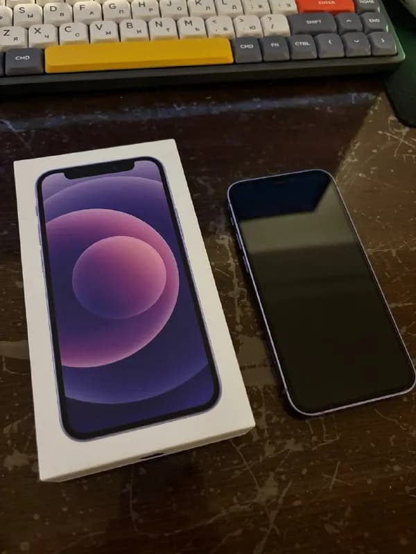 12 mini purple 128 gb, с первого дня в пленках спереди сзади, всегда был в чехле. Никогда не вскрыва — Тбилиси — 500 $