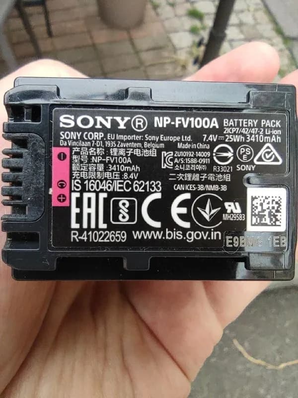 Original Sony NP-FV100A 3410mAh Battery for FDR-AX30 AX33 AXP33 AXP35 HDR-CX480 — Тбилиси — 48 050 ₾