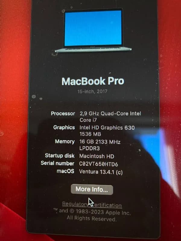 MacBookPro 15 дюймов (2017 год) — Тбилиси — 500 $