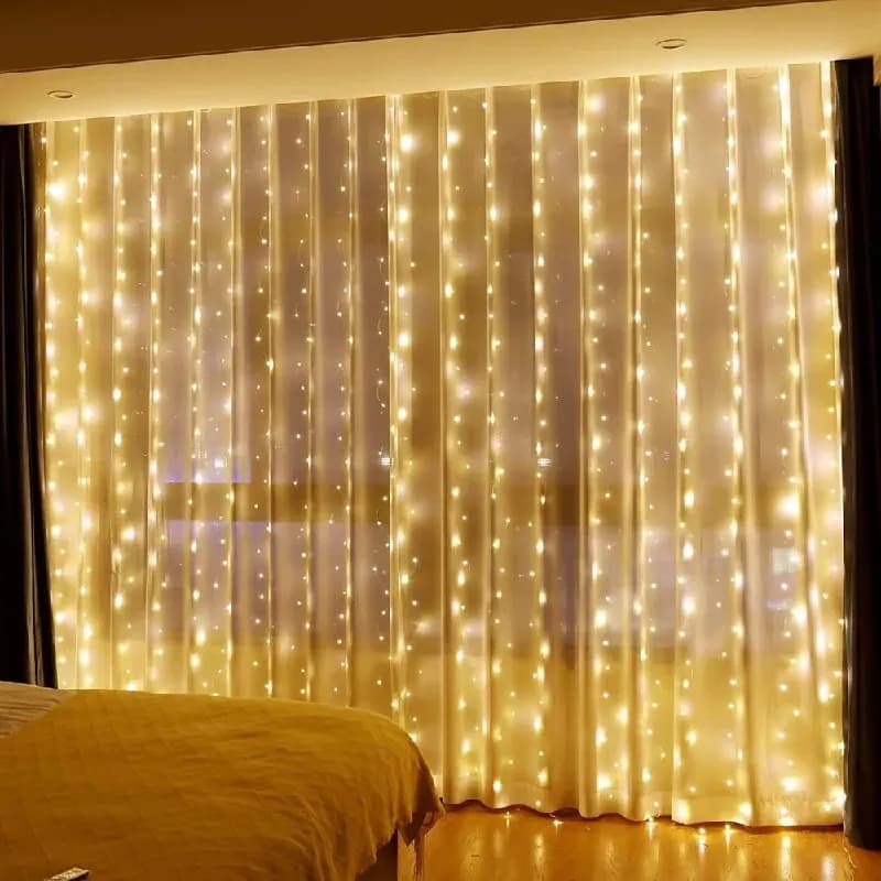 3×3м, 192 LED лампы, теплый желтый цвет, 8 режимов. 49 лари — Тбилиси — 49 ₾