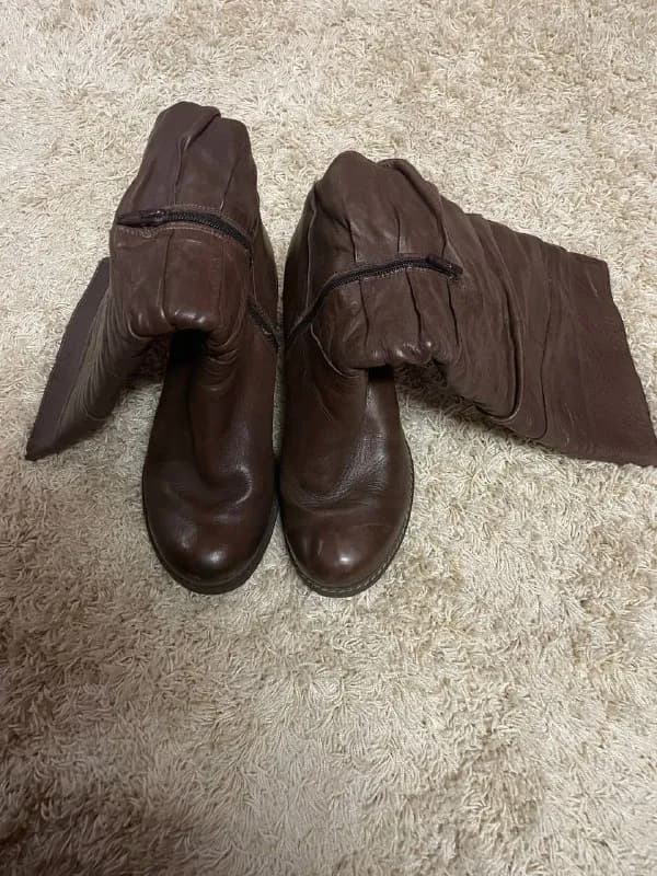 Кожаные зимние сапоги