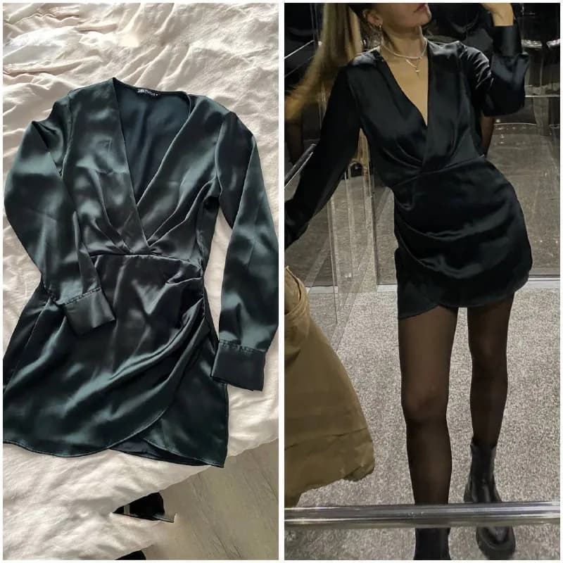 1. Платье Zara, размер М. Цвет темный изумруд, на фото не передается. Надето 1 раз — 60₾ — Тбилиси — 60 ₾