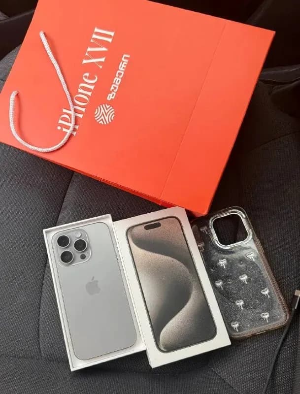 iPhone 15 Pro 128 ГБ, синий, SIM-карта + ESIM. В идеальном состоянии, без дефектов, нераспакованный, — Тбилиси — 1 700 ₾
